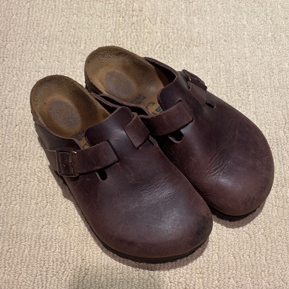 Leather Boston Birkenstock Clog